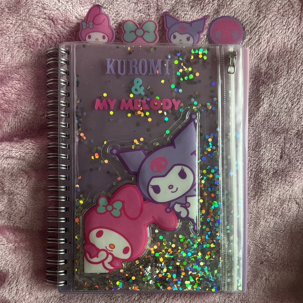 Kuromi & My Melody Glitter Notebook